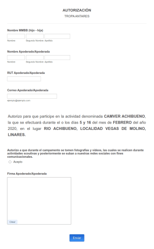 Formulario De Autorización De Publicación De Fotografías Y Videos En Redes