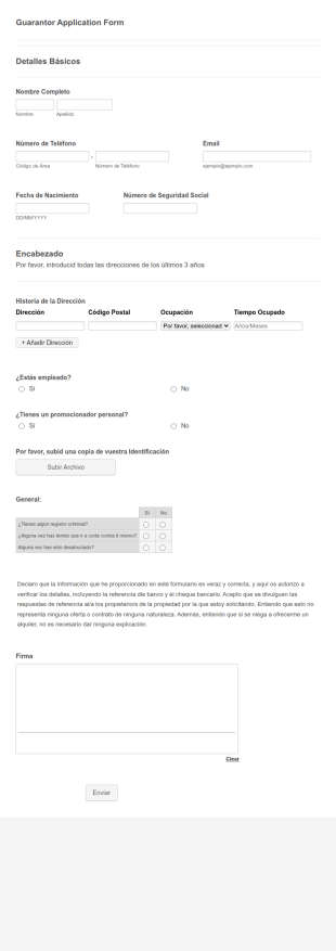 Formulario De Aval