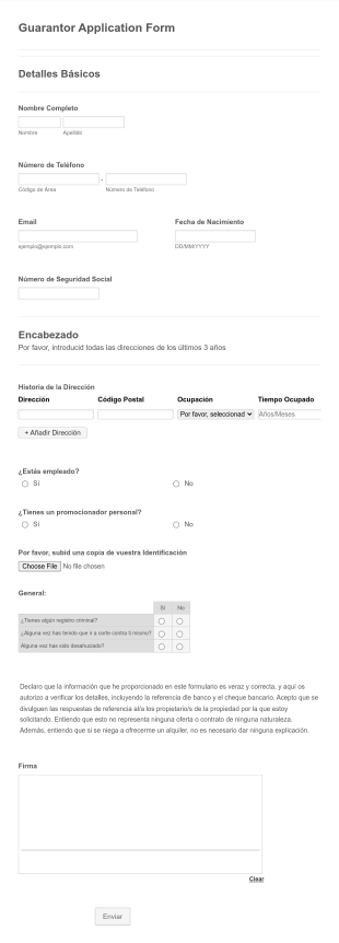 Formulario De Aval Form Template