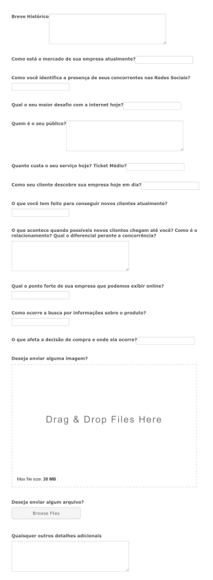 Formulário De Avaliação De Empresa E Consolidação No Mercado