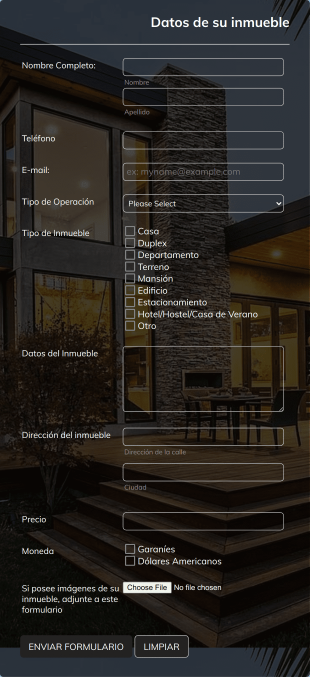Formulario De Bienes Raíces