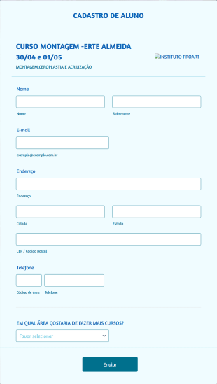 Formulário De Cadastro De Aluno Form Template