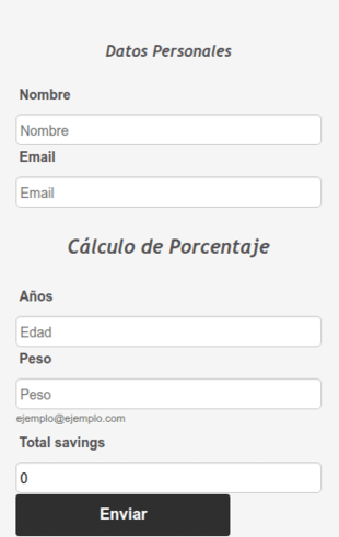 Formulario De Cálculo De Porcentajes