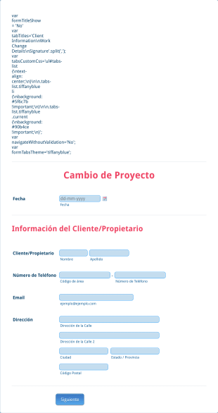 Formulario De Cambio De Proyecto Form Template