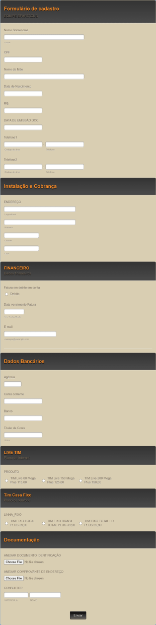 Formulário De Candidatos