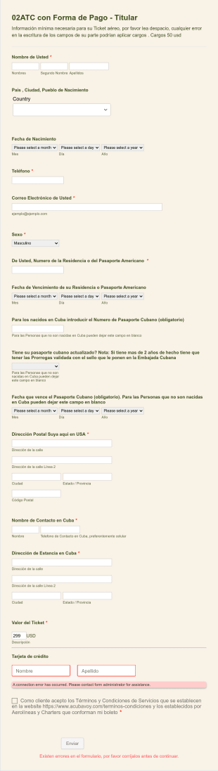 Formulario De Captación De Información Del Cliente