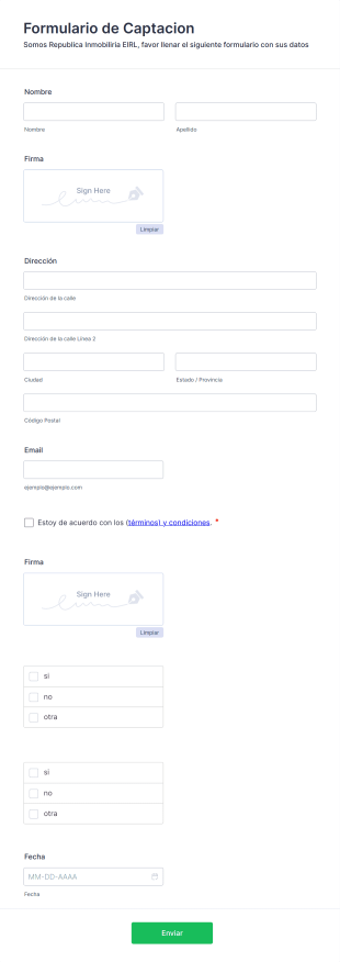Formulario De Captacion