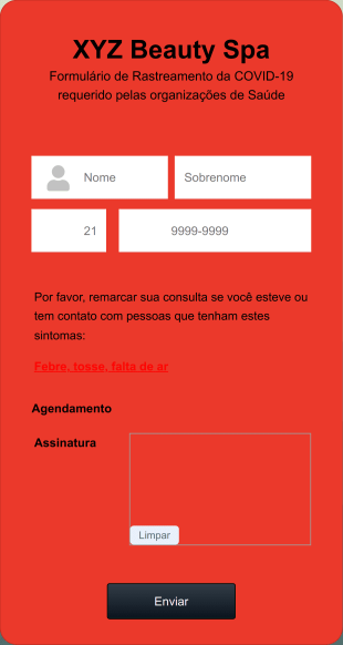 Formulário De Check In Do Cliente Durante A COVID 19