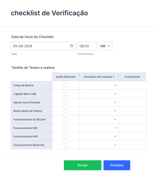 Formulário De Checklist De Verificação Form Template