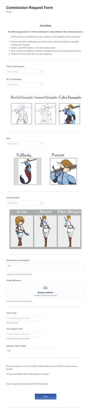 Formulario De Comisiones [ENG] Form Template