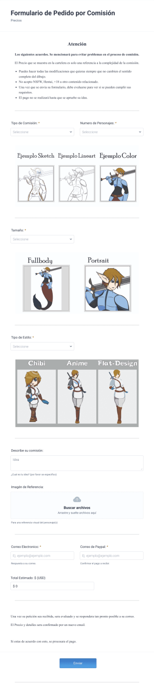 Formulario De Comisiones [ESP] Form Template