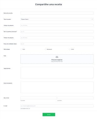 Formulário De Compartilhamento De Receita Form Template