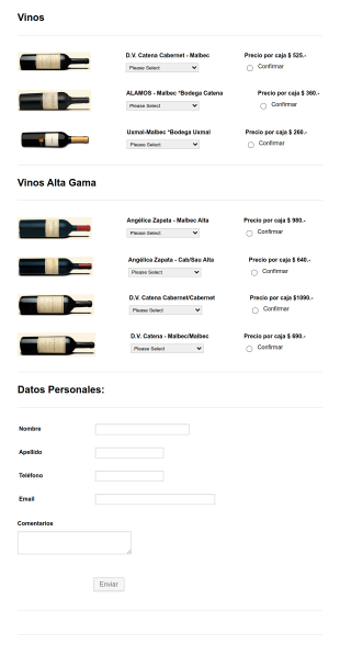 Formulario De Compra De Vinos Form Template