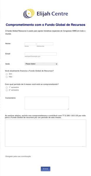 Formulário De Comprometimento Form Template