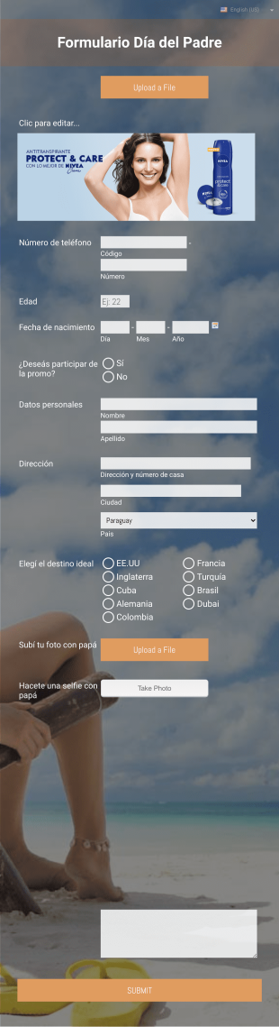 Formulario De Concurso Especial Del Día Del Padre
