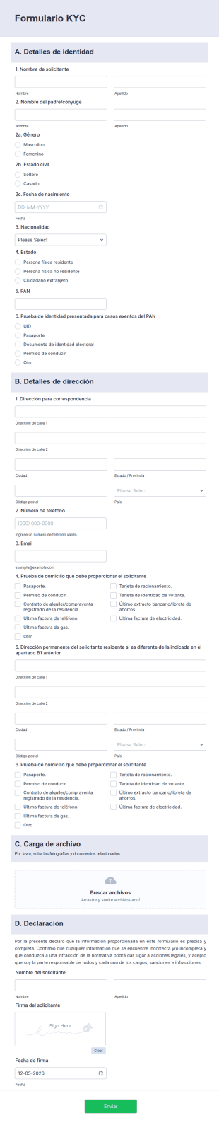 Formulario De Conocimiento Del Cliente