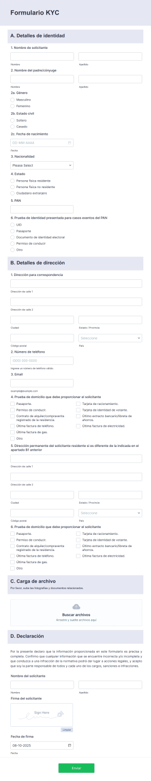 Formulario De Conocimiento Del Cliente Form Template