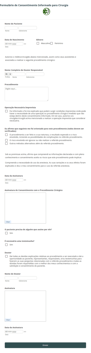 Formulário De Consentimento Informado Para Cirurgia