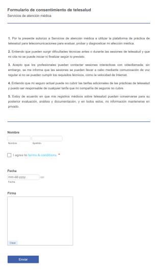 Formulario De Consentimiento De Telesalud