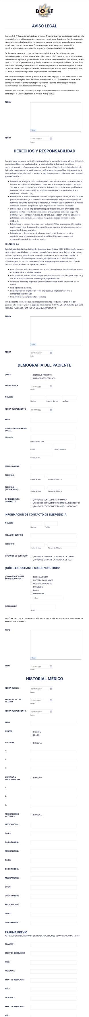 Formulario De Consentimiento Médico Form Template