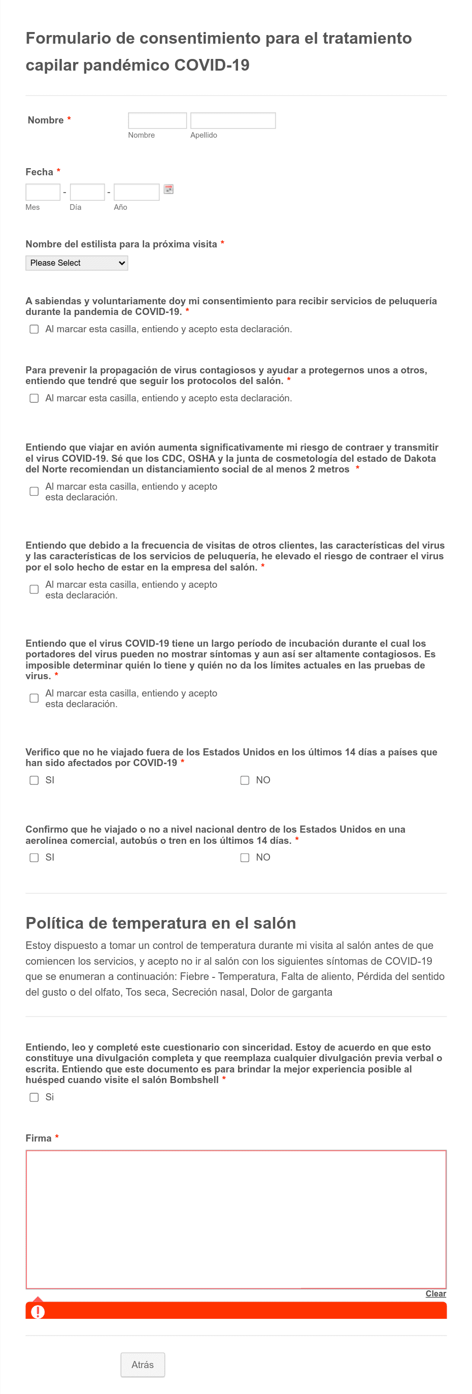 Formulario de Consentimiento Médico Plantilla de formulario | Jotform, image size:930x2744