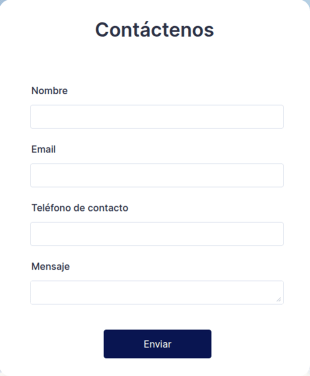 Formulario De Contacto Azul Cielo