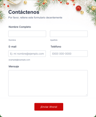 Formulario De Contacto Con Tema Navideño