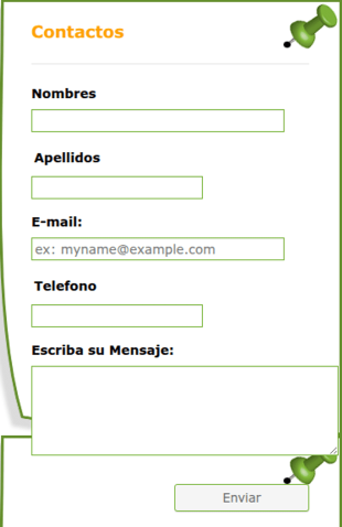 Formulario De Contacto De Clientes De Hostelería