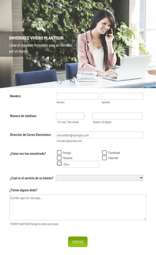 Formulario De Contacto De Vivero