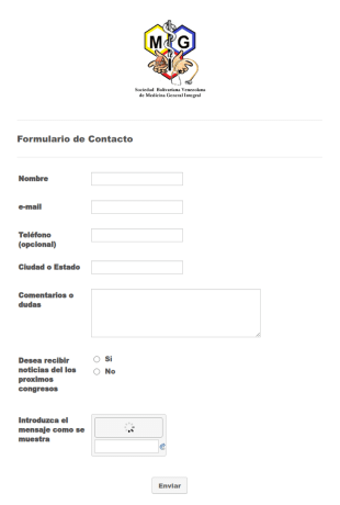 Formulario De Contacto E Inscripción A Boletín