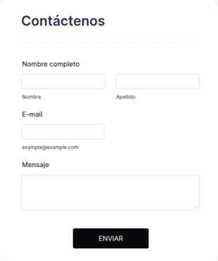 Formulario De Contacto Para Consultas Generales