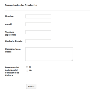 Formulario De Contacto Para Seminarios