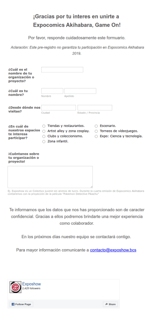 Formulario De Contacto Y Pre Registro