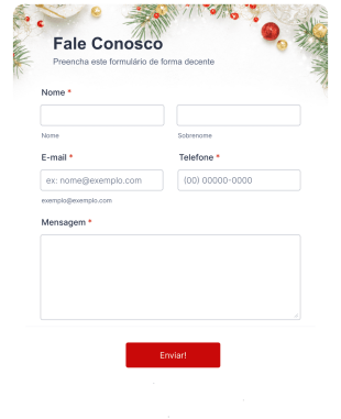 Formulário De Contato Com Tema Natalino Form Template