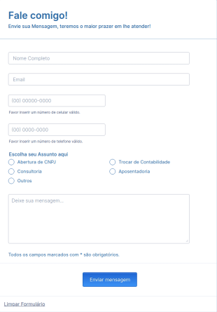 Formulário De Contato Contábil
