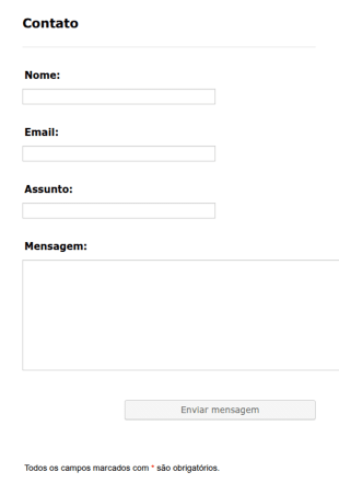 Formulário De Contato Para Site Ou Blog