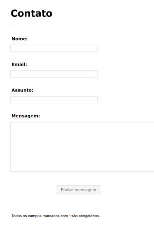 Formulário De Contato Para Site Ou Blog Form Template