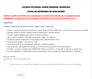 Formulário De Cotas De Impressão