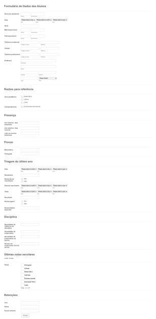 Formulário De Dados Dos Alunos Form Template