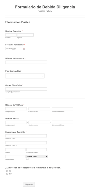 Formulario De Debida Diligencia Descargable CON LOGO