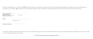 Formulário De Declaração Pessoal De Não Exposição A COVID 19 Para Consultórios Médicos Form Template