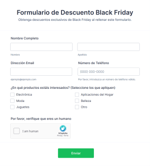 Formulario De Descuento Black Friday Form Template