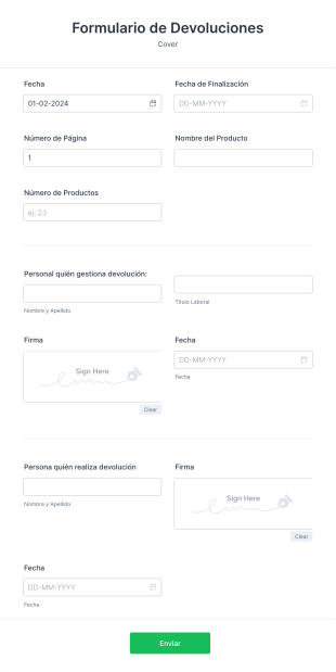 Formulario De Devoluciones Form Template