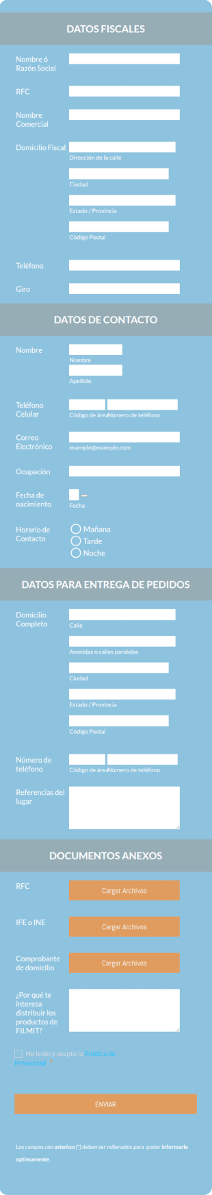 Formulario De Distribuidor
