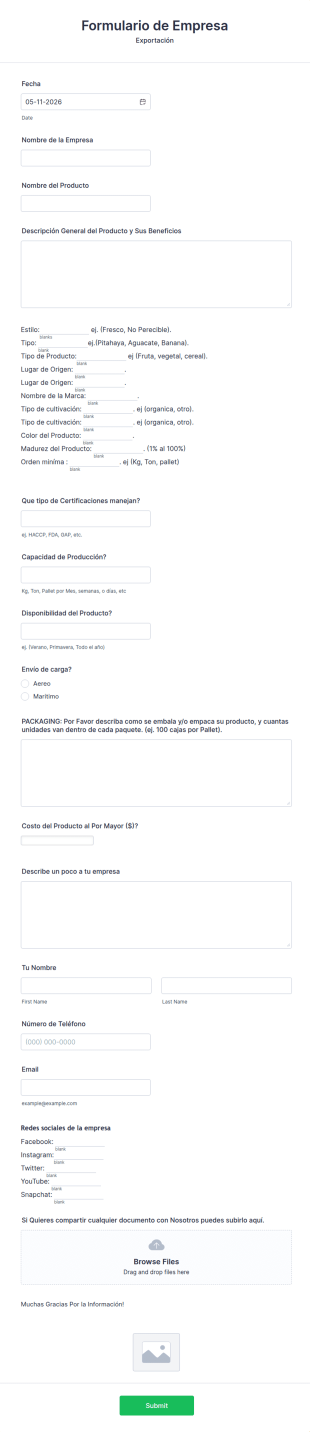 Formulario De Empresa