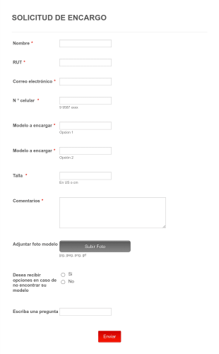 Formulario De Encargo Form Template
