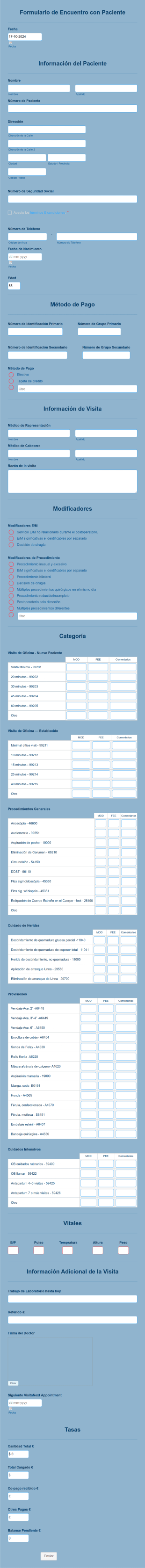 Formulario De Encuentro Con Paciente