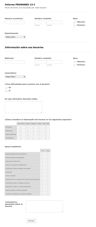 Formulario De Encuesta De Becarios