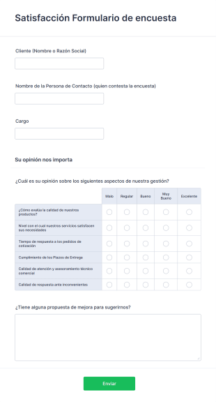 Formulario Encuesta De Satisfacción Al Cliente Form Template