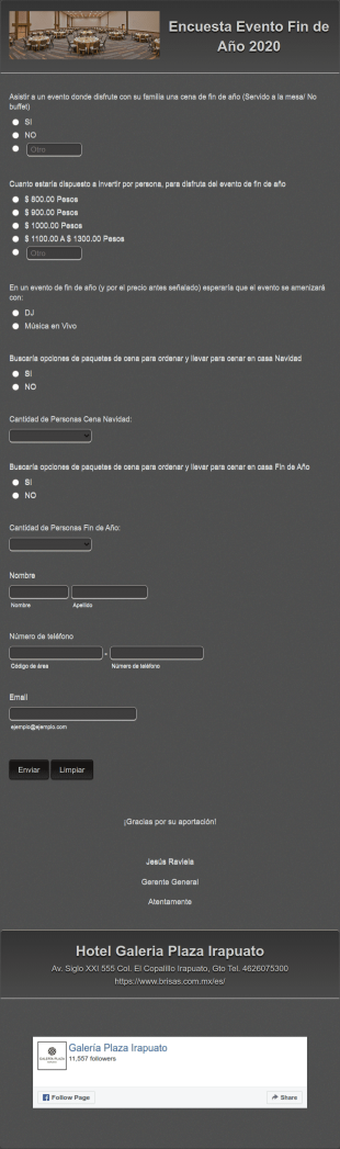 Formulario De Encuesta Fin De Año